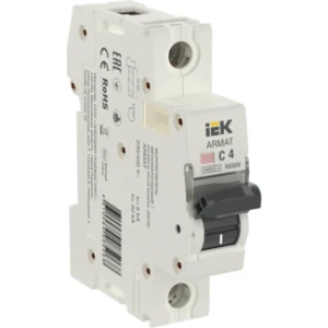 IEK ARMAT Автоматический выключатель M06N 1P C 4А - AR-M06N-1-C004 IEK ARMAT Автоматический выключатель M06N 1P C 4А - AR-M06N-1-C004