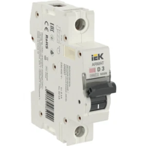 IEK ARMAT Автоматический выключатель M06N 1P D 3А - AR-M06N-1-D003 IEK ARMAT Автоматический выключатель M06N 1P D 3А - AR-M06N-1-D003