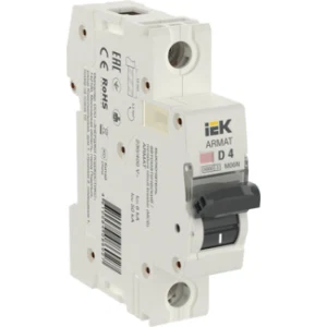 IEK ARMAT Автоматический выключатель M06N 1P D 4А - AR-M06N-1-D004 IEK ARMAT Автоматический выключатель M06N 1P D 4А - AR-M06N-1-D004