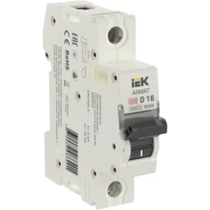 IEK ARMAT Автоматический выключатель M06N 1P D 16А - AR-M06N-1-D016 IEK ARMAT Автоматический выключатель M06N 1P D 16А - AR-M06N-1-D016