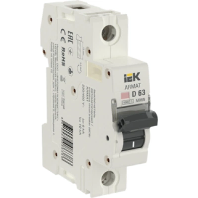 IEK ARMAT Автоматический выключатель M06N 1P D 63А IEK ARMAT Автоматический выключатель M06N 1P D 63А