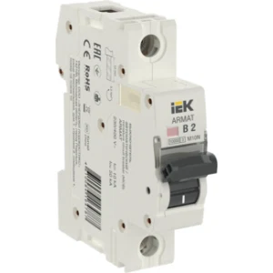 IEK ARMAT Автоматический выключатель M10N 1P B 2А - AR-M10N-1-B002 IEK ARMAT Автоматический выключатель M10N 1P B 2А - AR-M10N-1-B002