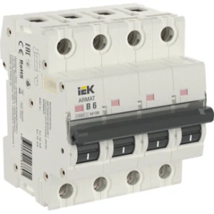 IEK ARMAT Автоматический выключатель M10N 4P B 6А - AR-M10N-4-B006 IEK ARMAT Автоматический выключатель M10N 4P B 6А - AR-M10N-4-B006