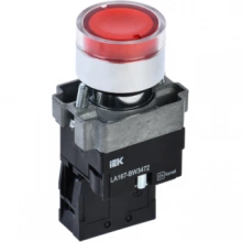 IEK Кнопка управления LA167-BW3472 d=22мм RC 1р с подсветкой красная