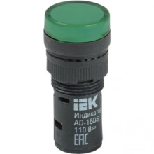 IEK Лампа AD16DS(LED)матрица d=16мм зеленый 110В AC/DC