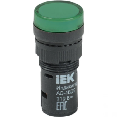 IEK Лампа AD16DS(LED)матрица d=16мм зеленый 110В AC/DC IEK Лампа AD16DS(LED)матрица d=16мм зеленый 110В AC/DC
