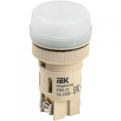 IEK Лампа ENR-22 сигнальная d=22мм белый неон/240В цилиндр