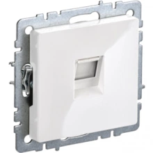IEK BRITE Розетка компьютерная RJ45 кат.5E РК10-БрБ белый