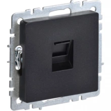 IEK BRITE Розетка компьютерная RJ45 кат.5E РК10-БрЧ черный