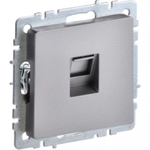 IEK BRITE Розетка компьютерная RJ45 кат.5E РК10-БрС сталь