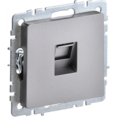 IEK BRITE Розетка компьютерная RJ45 кат.5E РК10-БрС сталь