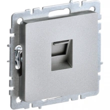 IEK BRITE Розетка компьютерная RJ45 кат.5E РК10-БрА алюминий