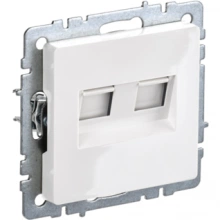IEK BRITE Розетка двойная RJ11+RJ45 кат.5E РК/Т12-БрБ белый