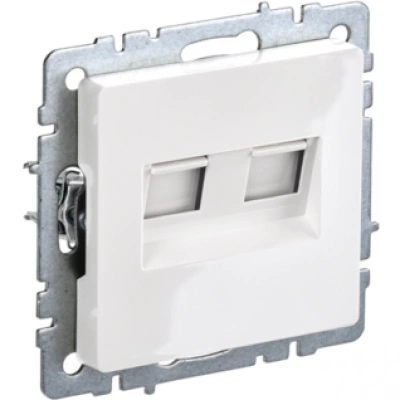 IEK BRITE Розетка двойная RJ11+RJ45 кат.5E РК/Т12-БрБ белый IEK BRITE Розетка двойная RJ11+RJ45 кат.5E РК/Т12-БрБ белый