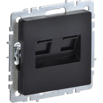 IEK BRITE Розетка двойная RJ11+RJ45 кат.5E РК/Т12-БрЧ черный IEK BRITE Розетка двойная RJ11+RJ45 кат.5E РК/Т12-БрЧ черный
