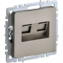 IEK BRITE Розетка двойная RJ11+RJ45 кат.5E РК/Т12-БрШ шампань