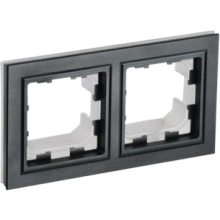 IEK BRITE Рамка 2-местная IP44 РУ-2-БрЧ-44 черный