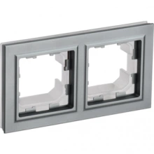 IEK BRITE Рамка 2-местная IP44 РУ-2-БрС-44 сталь