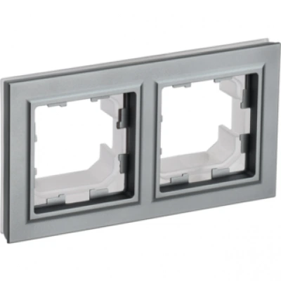IEK BRITE Рамка 2-местная IP44 РУ-2-БрС-44 сталь IEK BRITE Рамка 2-местная IP44 РУ-2-БрС-44 сталь