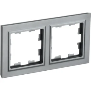 IEK BRITE Рамка 2-местная РУ-2-БрС сталь - BR-M22-K46 IEK BRITE Рамка 2-местная РУ-2-БрС сталь - BR-M22-K46