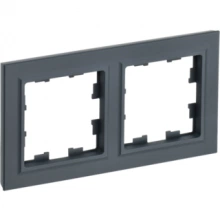 IEK BRITE Рамка 2-местная РУ-2-БрГ графит