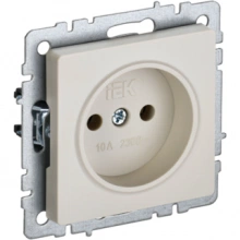 IEK BRITE Розетка 1-местная без заземления без защитных шторок 10А РС10-1-0-БрКр бежевый