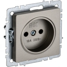 IEK BRITE Розетка 1-местная без заземления без защитных шторок 10А РС10-1-0-БрШ шампань