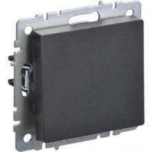 IEK BRITE Выключатель 1-клавишный 10А ВС10-1-0-БрЧ черный