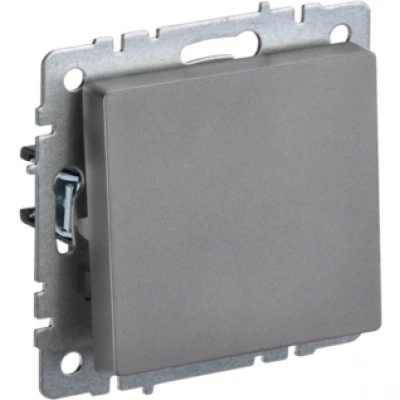 IEK BRITE Выключатель 1-клавишный 10А ВС10-1-0-БрС сталь