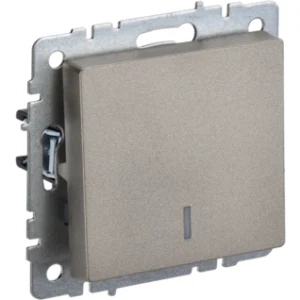IEK BRITE Выключатель 1-клавишный с индикацией 10А ВС10-1-1-БрШ шампань - BR-V10-1-10-K37 IEK BRITE Выключатель 1-клавишный с индикацией 10А ВС10-1-1-БрШ шампань - BR-V10-1-10-K37