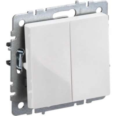 IEK BRITE Выключатель 2-клавишный 10А ВС10-2-0-БрБ белый IEK BRITE Выключатель 2-клавишный 10А ВС10-2-0-БрБ белый