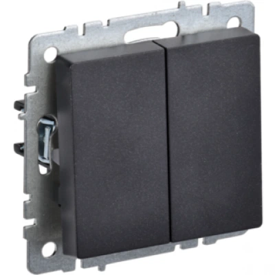 IEK BRITE Выключатель 2-клавишный 10А ВС10-2-0-БрЧ черный IEK BRITE Выключатель 2-клавишный 10А ВС10-2-0-БрЧ черный