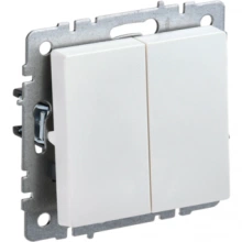 IEK BRITE Выключатель 2-клавишный проходной 10А ВС10-2-6-БрЖ жемчуг