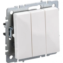 IEK BRITE Выключатель 3-клавишный 10А ВС10-3-0-БрБ белый