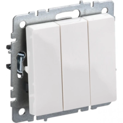 IEK BRITE Выключатель 3-клавишный 10А ВС10-3-0-БрБ белый IEK BRITE Выключатель 3-клавишный 10А ВС10-3-0-БрБ белый