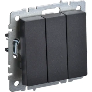 IEK BRITE Выключатель 3-клавишный 10А ВС10-3-0-БрЧ черный - BR-V30-0-10-K02 IEK BRITE Выключатель 3-клавишный 10А ВС10-3-0-БрЧ черный - BR-V30-0-10-K02