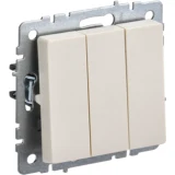 IEK BRITE Выключатель 3-клавишный 10А ВС10-3-0-БрКр бежевый