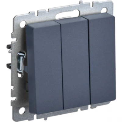 IEK BRITE Выключатель 3-клавишный 10А ВС10-3-0-БрМ маренго IEK BRITE Выключатель 3-клавишный 10А ВС10-3-0-БрМ маренго