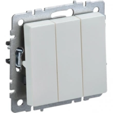 IEK BRITE Выключатель 3-клавишный 10А ВС10-3-0-БрЖ жемчуг