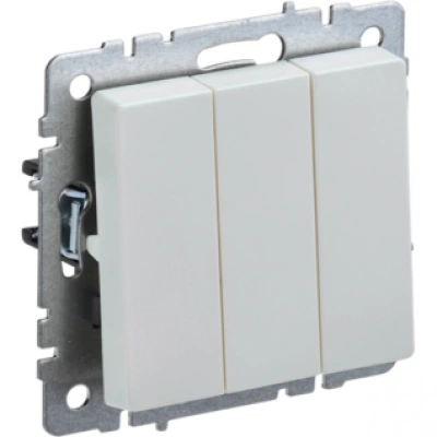 IEK BRITE Выключатель 3-клавишный 10А ВС10-3-0-БрЖ жемчуг IEK BRITE Выключатель 3-клавишный 10А ВС10-3-0-БрЖ жемчуг