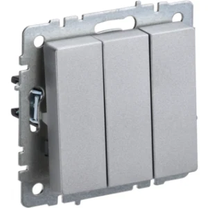 IEK BRITE Выключатель 3-клавишный 10А ВС10-3-0-БрА алюминий - BR-V30-0-10-K47 IEK BRITE Выключатель 3-клавишный 10А ВС10-3-0-БрА алюминий - BR-V30-0-10-K47