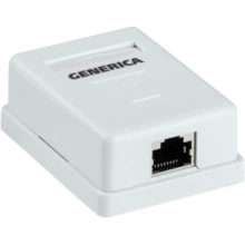 IEK Розетка информационная настенная RJ45 кат.5E FTP 1 порт GENERICA