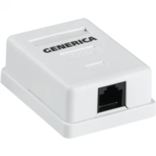 IEK Розетка информационная настенная RJ45 кат.5E UTP 1 порт GENERICA