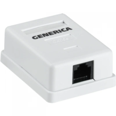 IEK Розетка информационная настенная RJ45 кат.5E UTP 1 порт GENERICA