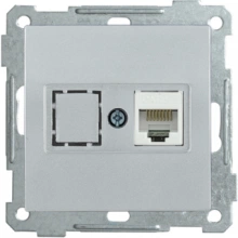 IEK Розетка компьютерная РК10-1-Б RJ45 Cat5e BOLERO серебряный