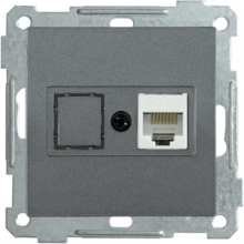 IEK Розетка компьютерная РК10-1-Б RJ45 Cat5e BOLERO антрацит