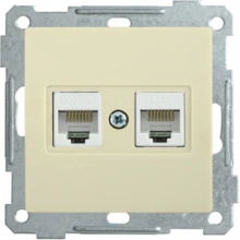 IEK Розетка 2-местная компьютерная РК10-2-Б RJ45 Cat5e BOLERO кремовый