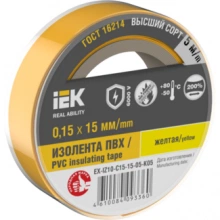 IEK Изолента 0,15х15мм желтая 5м