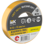 IEK Изолента 0,15х15мм желтая 10м