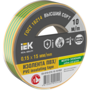 IEK Изолента 0,15х15мм желто-зеленая 10м